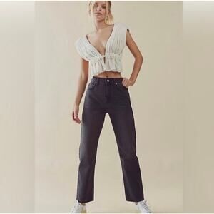 We The Free Pacifica High Rise Slim Straight Leg Jeans Women's 29 Faded Black